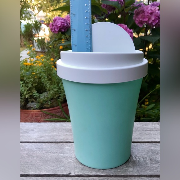 Oversized Jumbo Plastic Coffee Cup Shaped Aqua Container Bin Room Decor Display - Picture 11 of 13